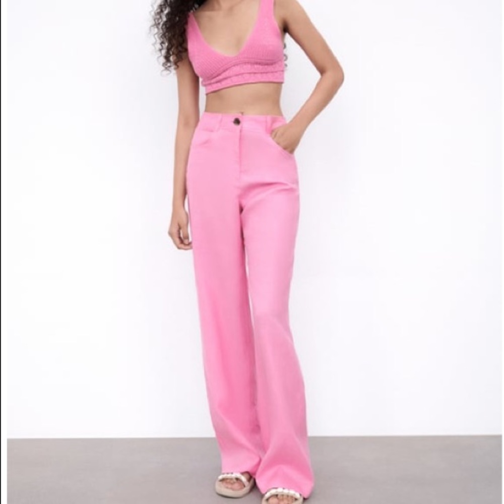 Zara wide leg linen pants